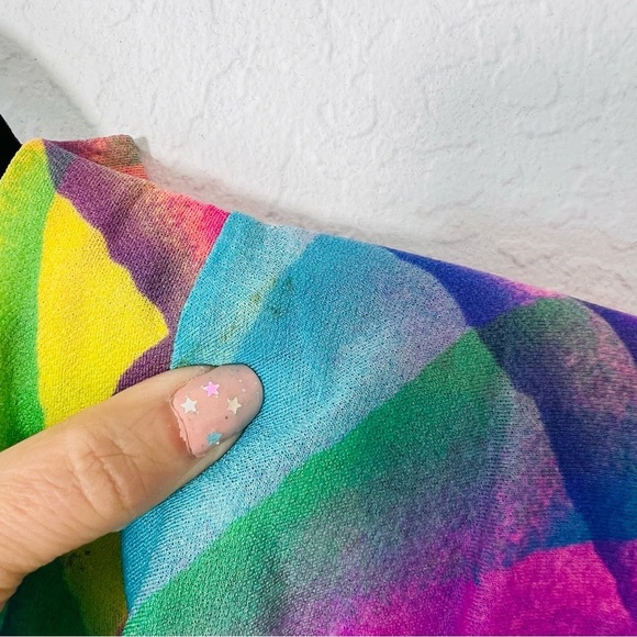 Stunning Vintage LISA FRANK VIBES 1980s Rainbow 🌈 Robe Medium - Picture 6 of 15